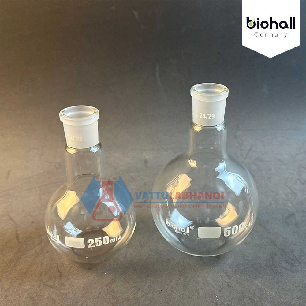 BÌNH CẦU ĐÁY BẰNG 1 CỔ NHÁM, HÃNG BIOHALL-GERMANY