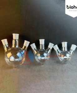 BÌNH CẦU ĐÁY TRÒN 3 CỔ NHÁM, HÃNG BIOHALL-GERMANY