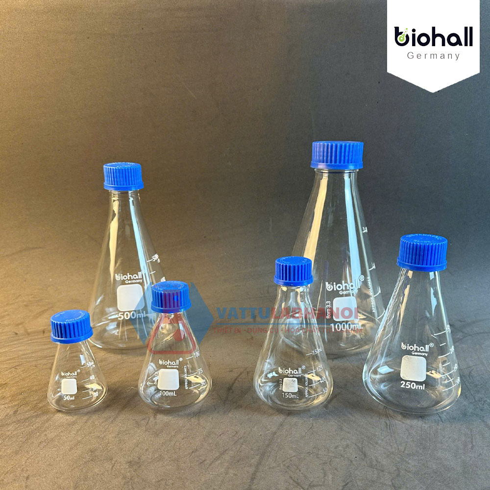 BÌNH TAM GIÁC CÓ NẮP VẶN XANH, HÃNG BIOHALL-GERMANY
