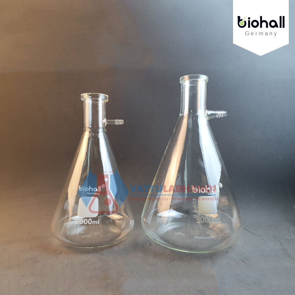 BÌNH TAM GIÁC CÓ NHÁNH HÚT CHÂN KHÔNG, HÃNG BIOHALL-GERMANY