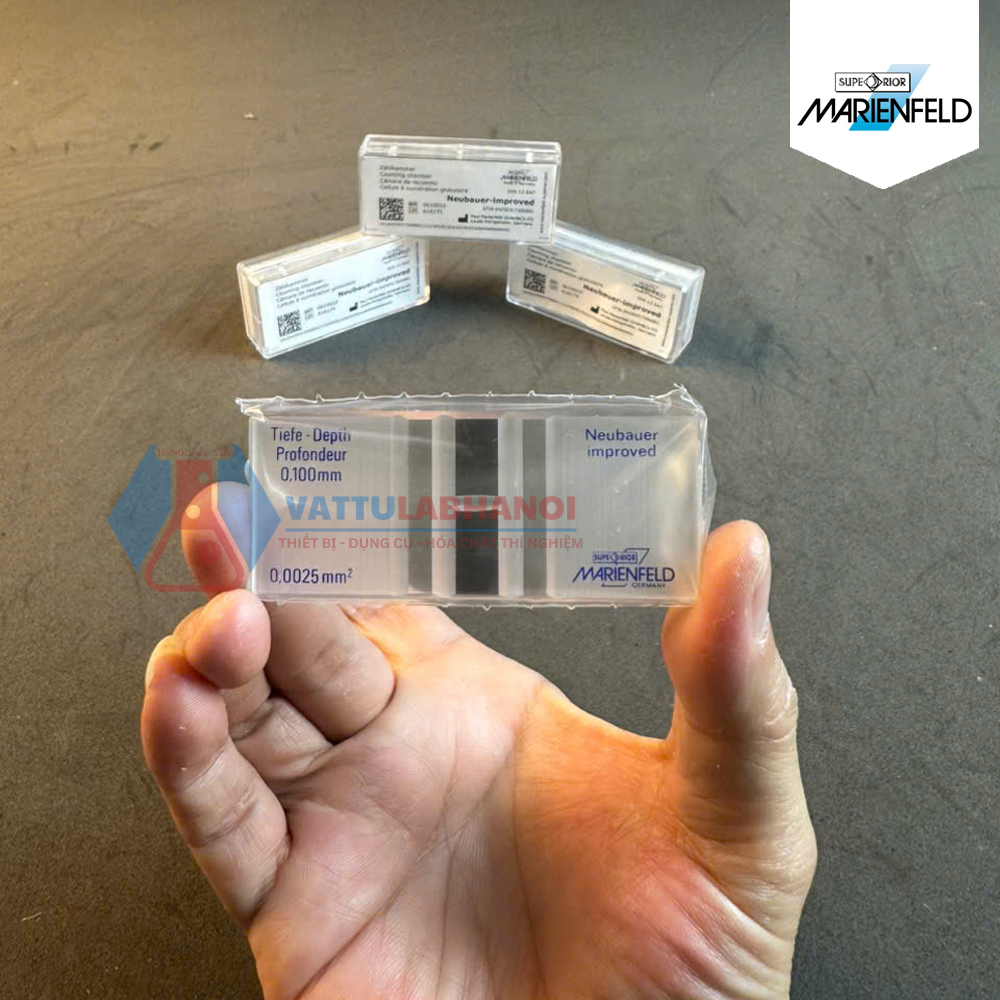 BUỒNG ĐẾM TẾ BÀO THỦY TINH NEUBAUER IMPROVED TRÁNG BẠC MARIENFELD ĐỨC - CODE 0610030
