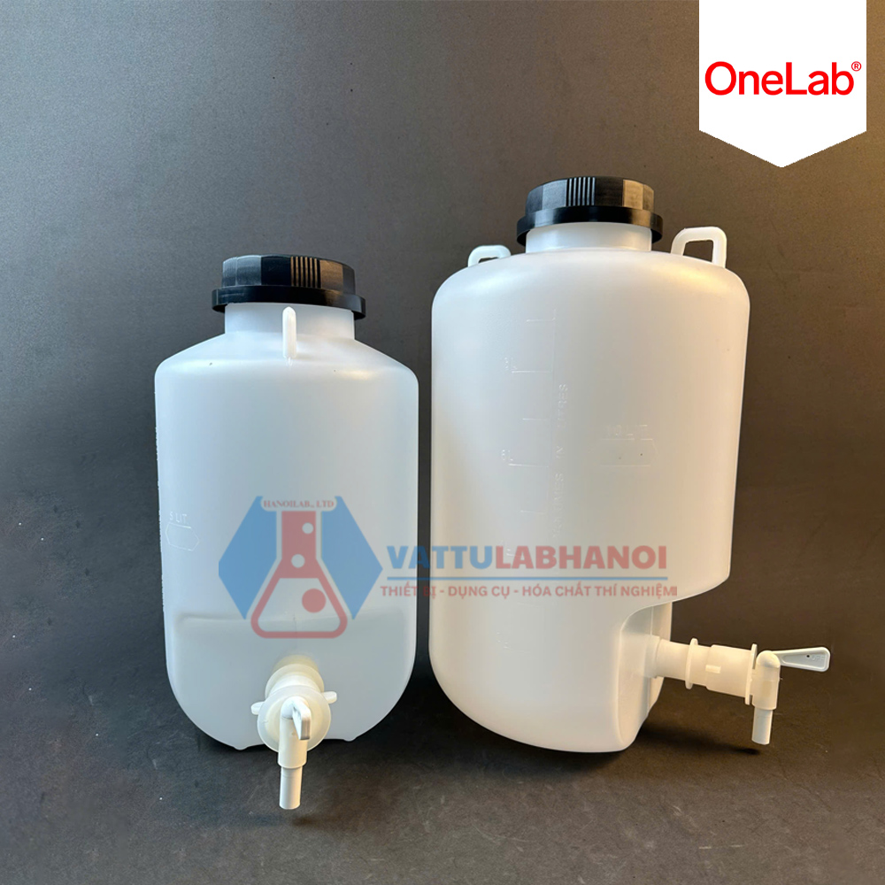 CAN NHỰA (BÌNH NHỰA) HDPE CÓ VÒI, CÓ CHIA VẠCH ĐỰNG NƯỚC CẤT, HÃNG ONELAB