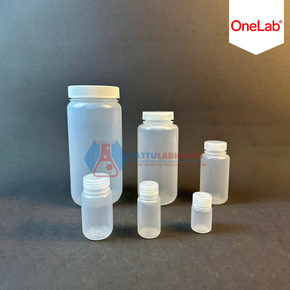 CHAI NHỰA (LỌ NHỰA) ĐỰNG MẪU, LƯU MẪU MÀU TRẮNG, NHỰA PP MIỆNG RỘNG, HÃNG ONELAB
