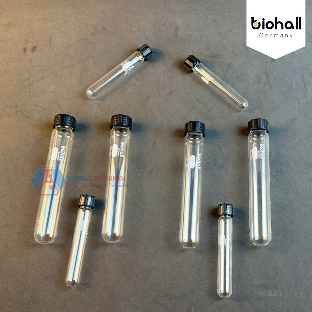 ỐNG NGHIỆM THỦY TINH CÓ NẮP VẶN, HÃNG BIOHALL-GERMANY