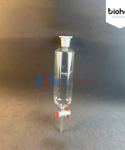 PHỄU CHIẾT HÌNH TRỤ NHÁM TRÊN - KHÓA NHỰA PTFE, HÃNG BIOHALL-GERMANY