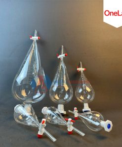 PHỄU CHIẾT QUẢ LÊ (BÌNH LẮNG GẠN) KHÓA NHỰA PTFE, HÃNG ONELAB