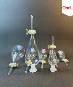 PHỄU CHIẾT QUẢ LÊ (BÌNH LẮNG GẠN) KHÓA THỦY TINH, HÃNG ONELAB
